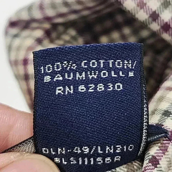 Lands' End Button Down Plaid Men's Dress Shirt 16.5 -36 Tall - Picture 6 of 7